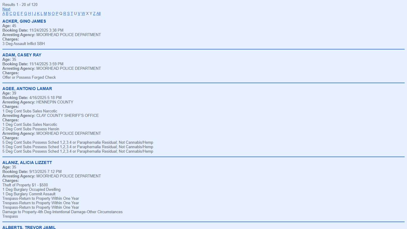 Clay County Inmate Roster